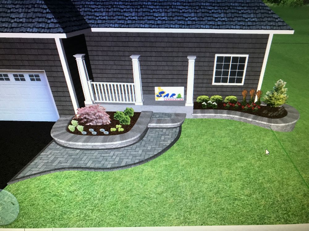 Heavy duty brick paver driveway with custom stone border accent